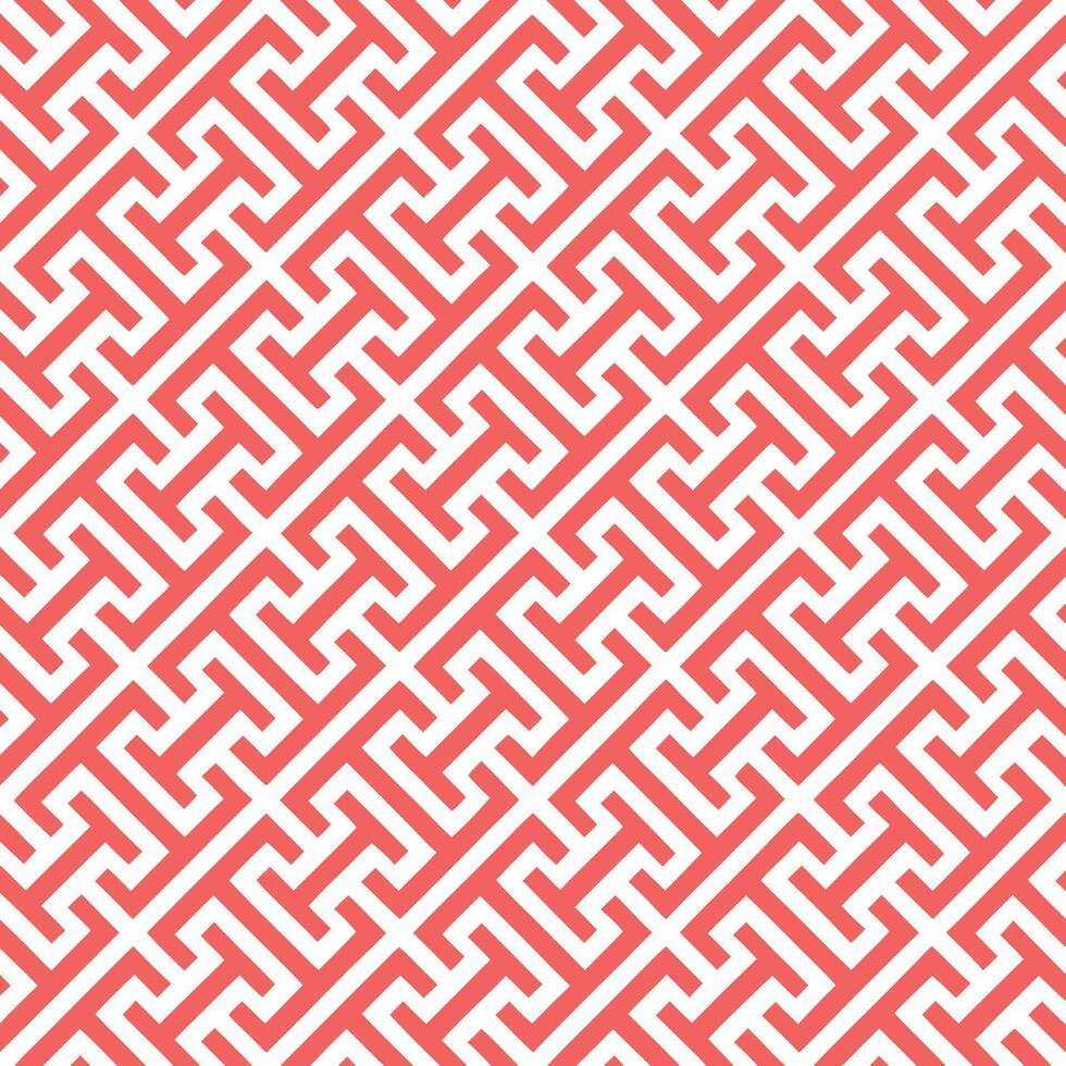 Decorative Coral Pink Pattern with Repeating Geometric Shapes vector