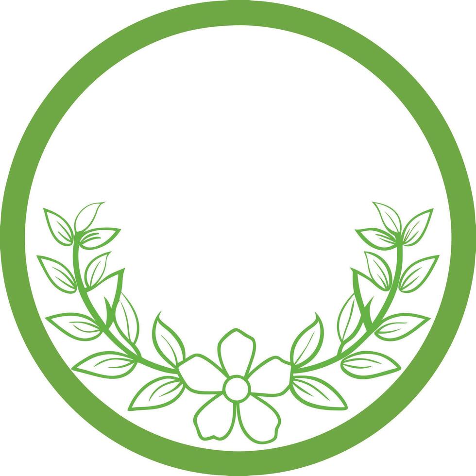 Minimalist Floral Wreath with Delicate Circular Frame vector