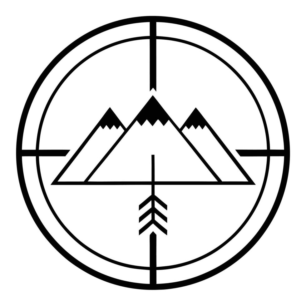Stylish Circular Mountain Badge Clean and Elegant Logo vector