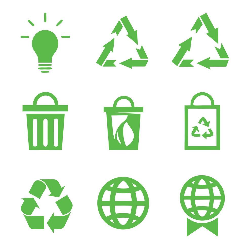 Recycling Icons Set Environmental Symbols for Sustainability vector