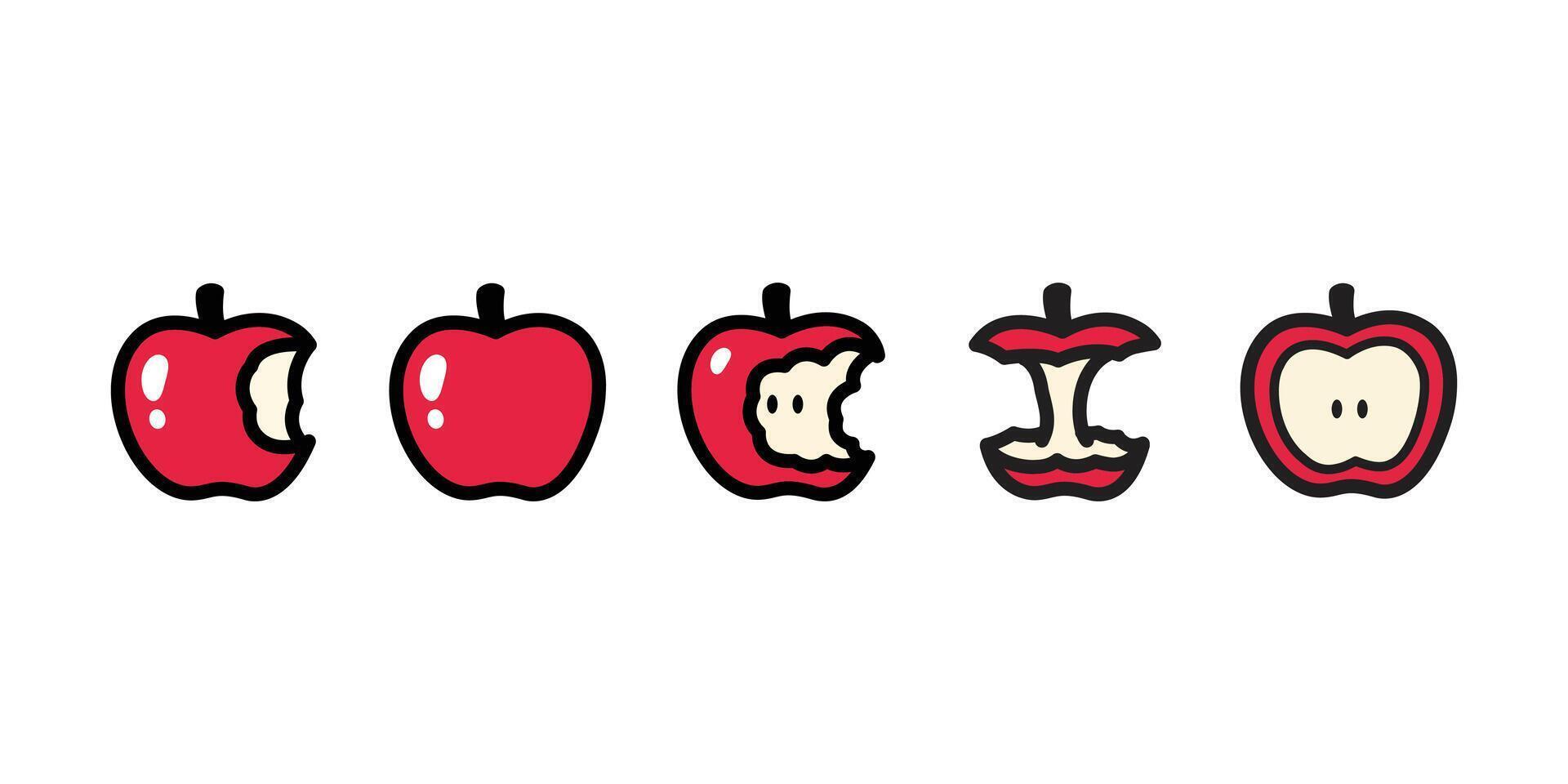 apple fruit cartoon character icon logo symbol isolated doodle illustration design vector
