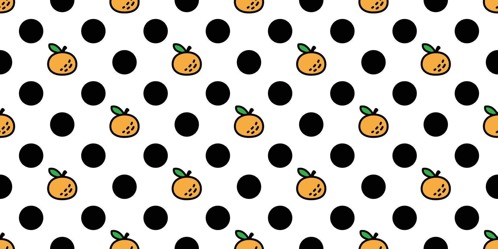 orange seamless pattern polka dot fruit cartoon scarf isolated repeat background tile wallpaper gift wrapping paper textile illustration doodle design vector