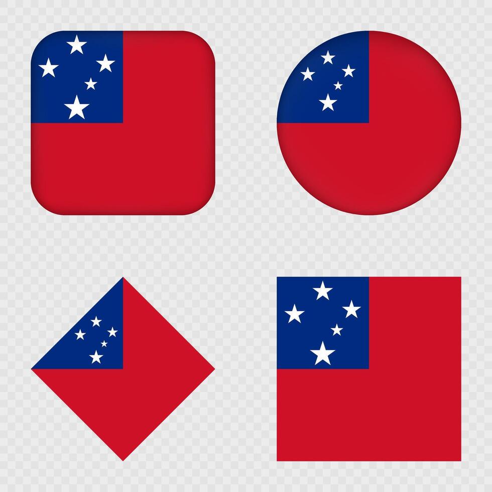 Samoa Flag Icons Pack. vector