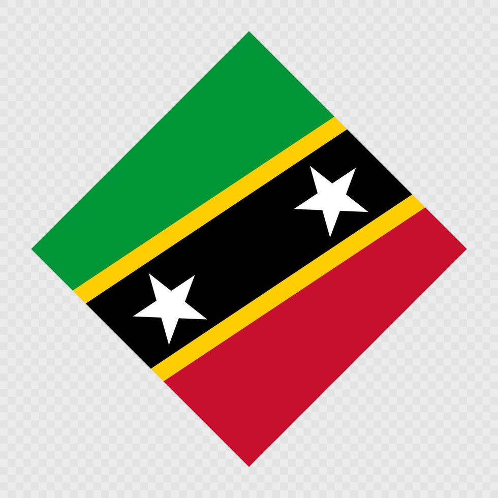 Saint Kitts and Nevis rhombus flag. illustration. vector