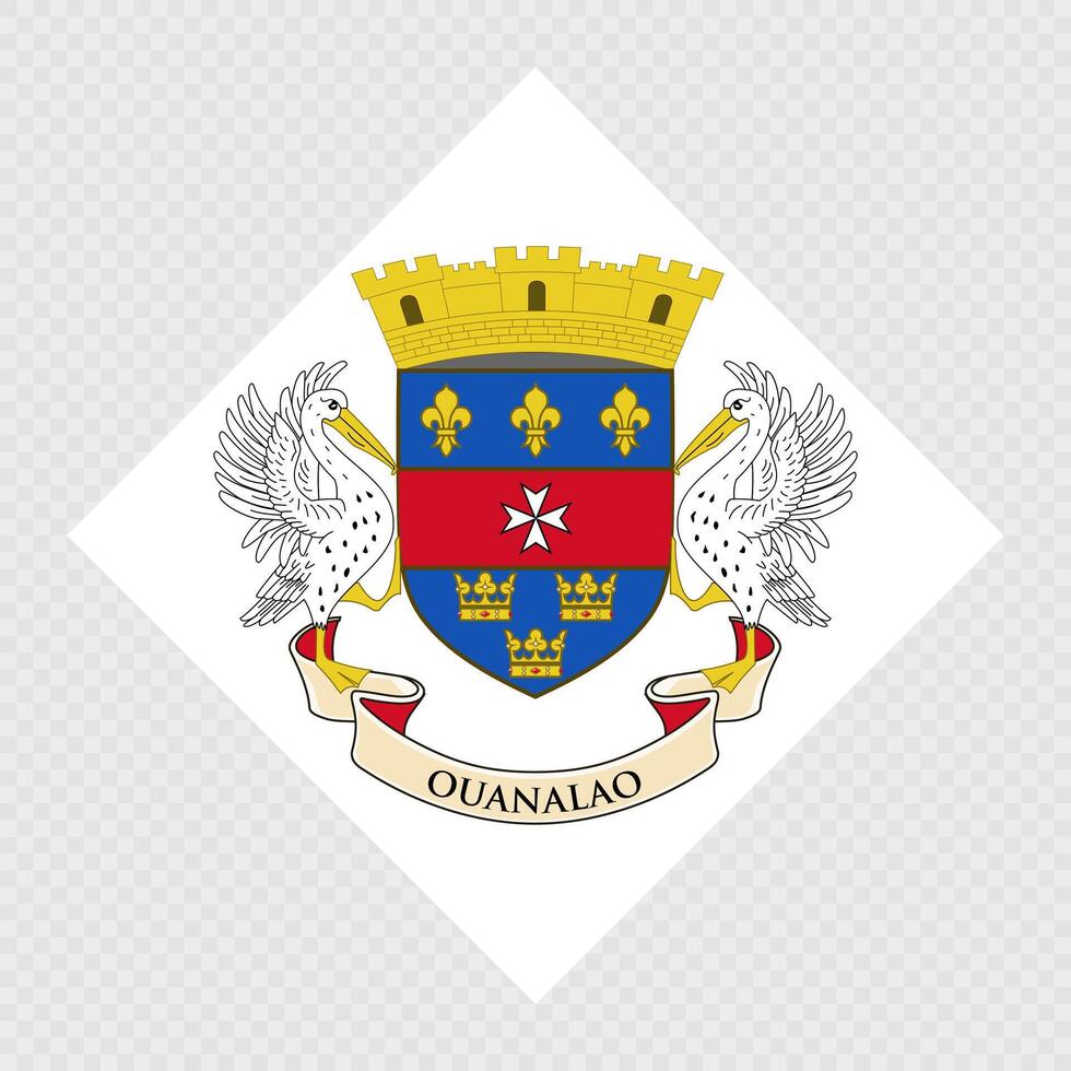 Saint Barthelemy rhombus flag. illustration. vector