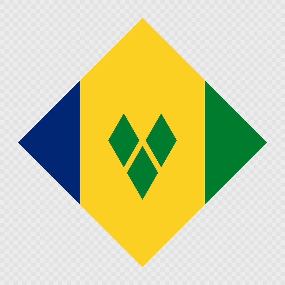 Saint Vincent and the Grenadines rhombus flag. illustration. vector
