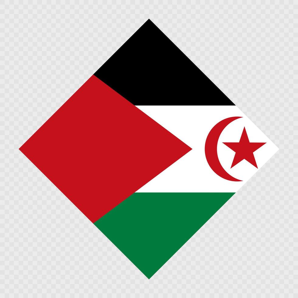 Sahrawi Arab Democratic Republic rhombus flag. illustration. vector