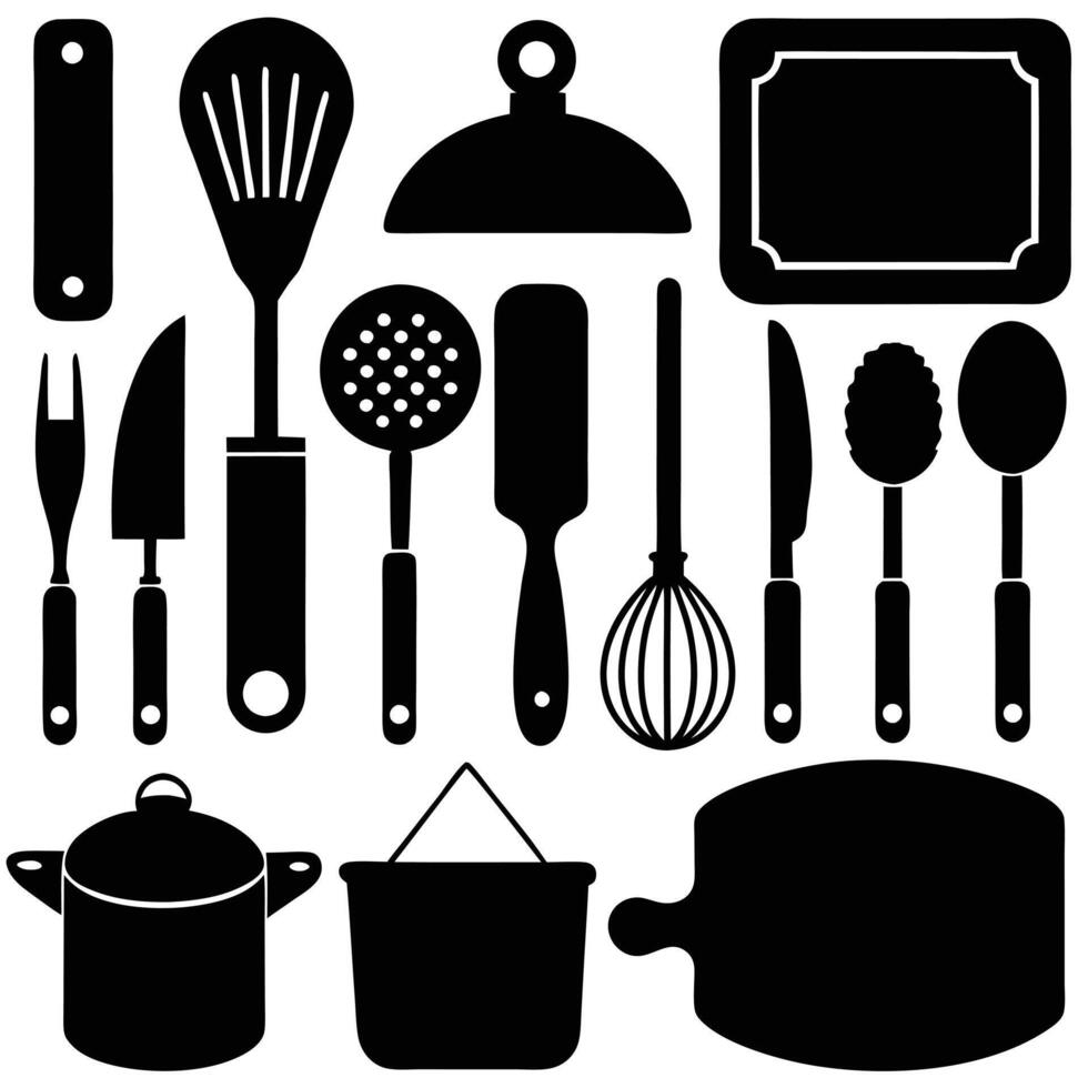 Kitchen utensils clip art vector