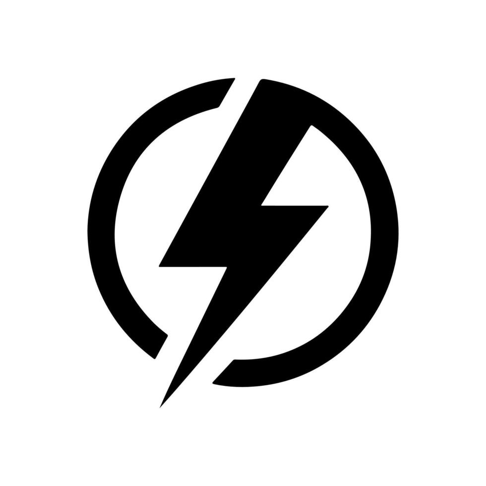 Black Power lightning bolt icon on a white background. vector