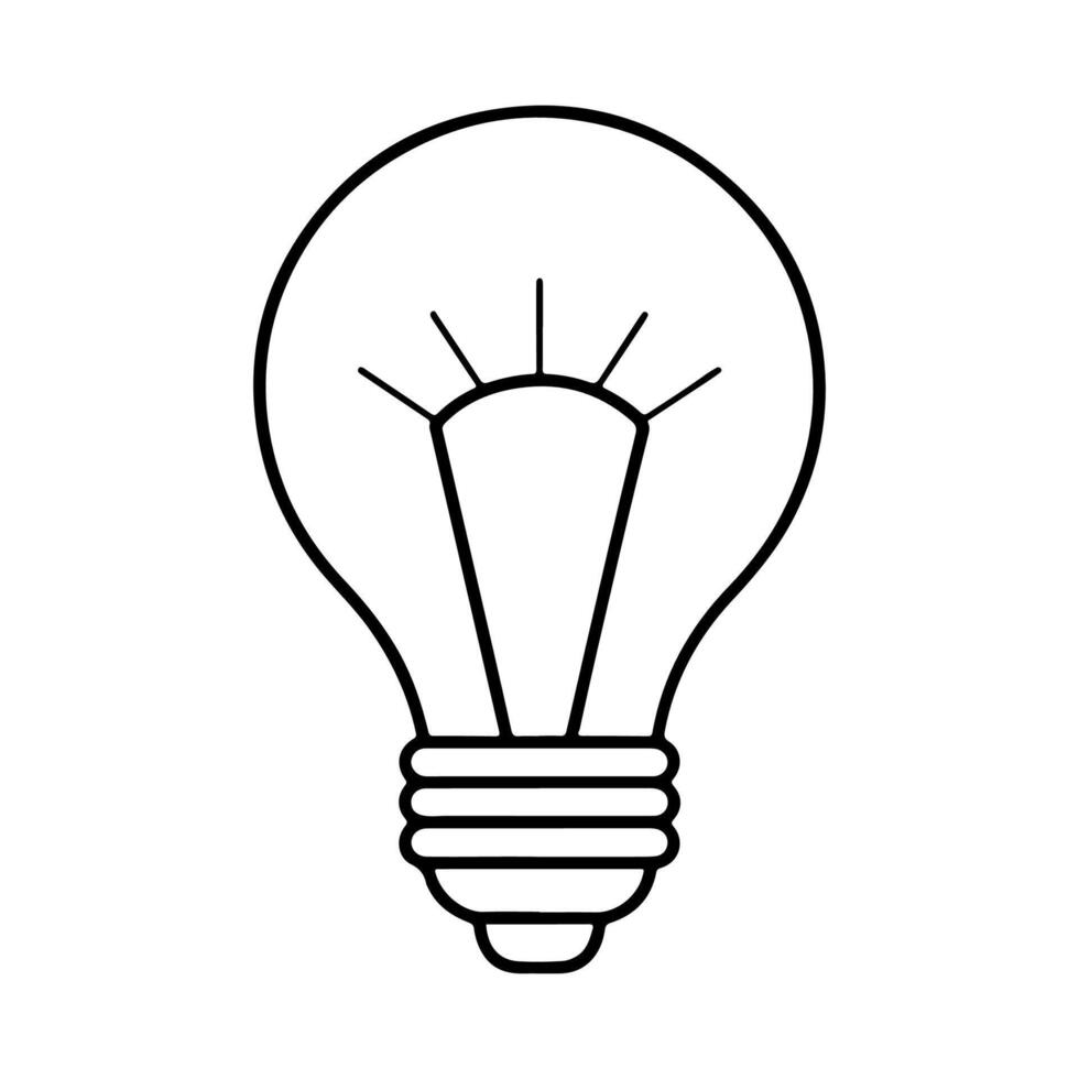 Light bulb outline icon. vector