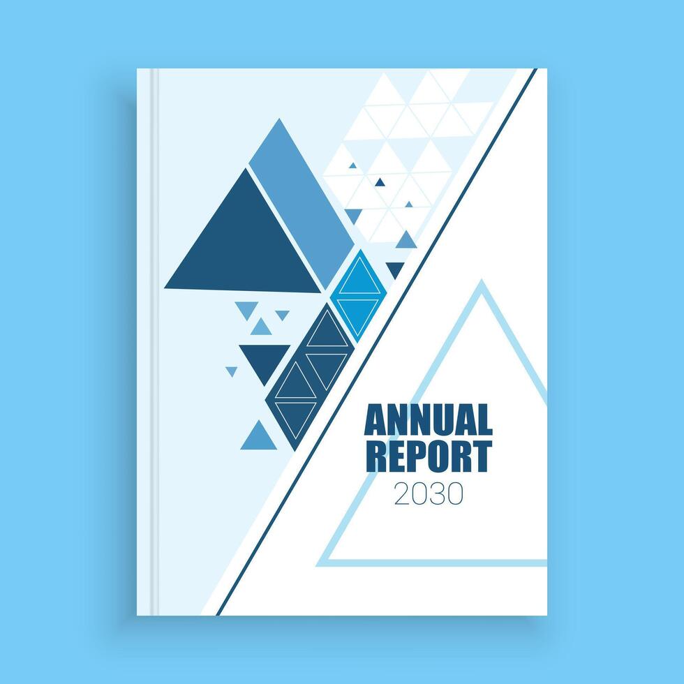 annual report cover template with geometric shapes vector