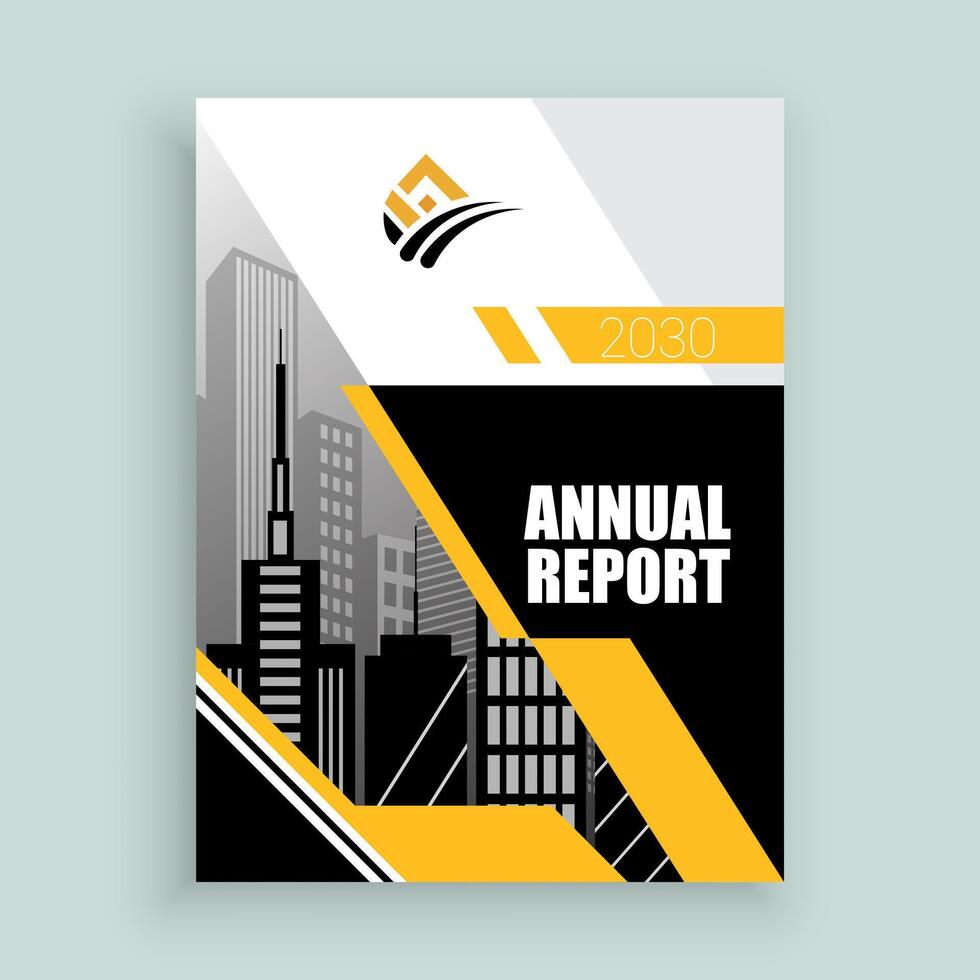 the annual report cover template is shown vector