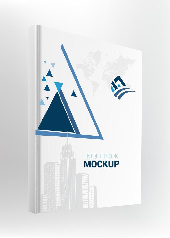a book with a triangle on it and a city in the background vector