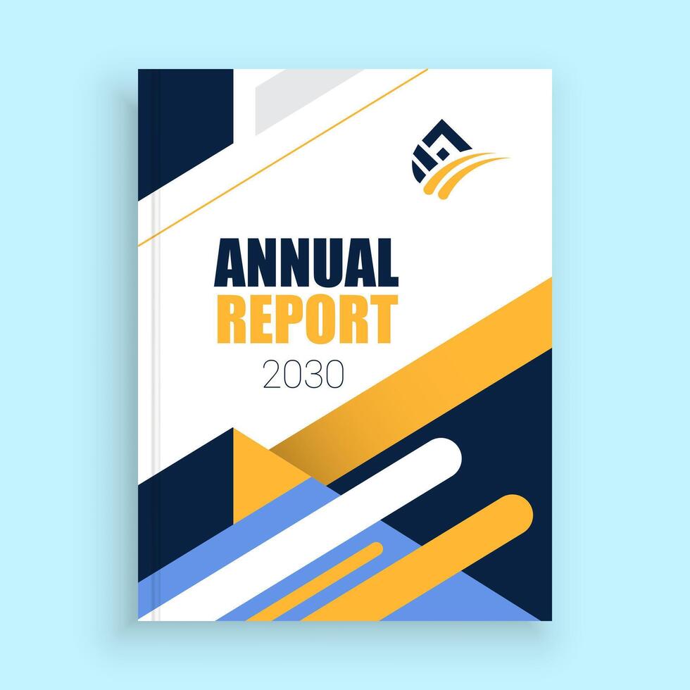 annual report cover design is shown vector