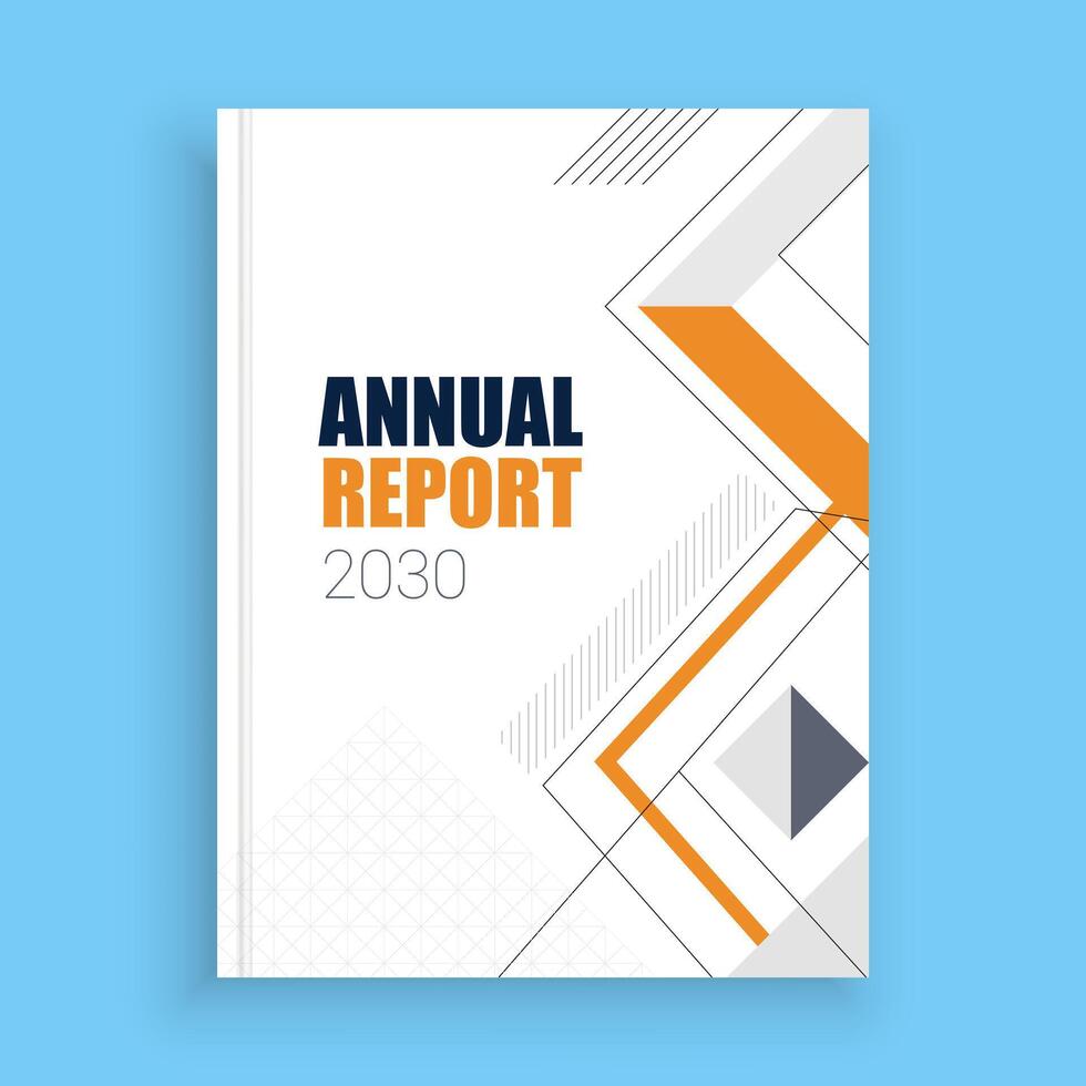 the annual report cover design on a blue background vector