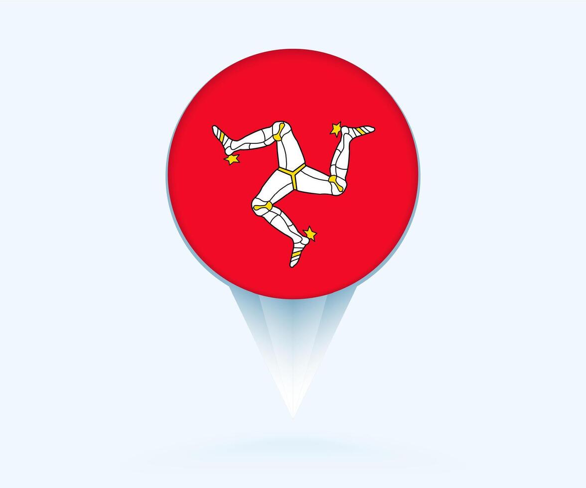 Map pointer with flag of Isle of Man. vector