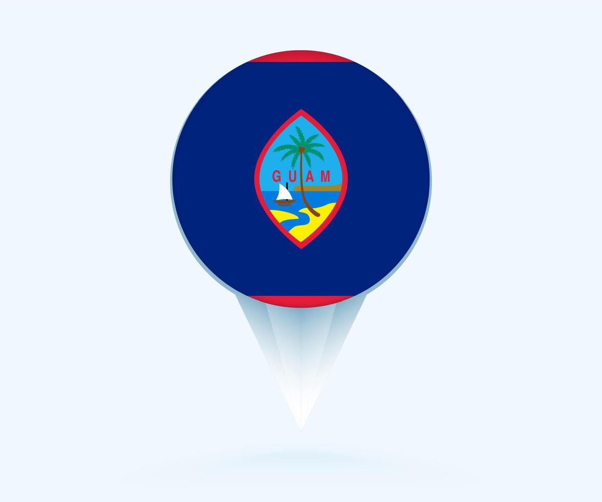 Map pointer with flag of Guam. vector