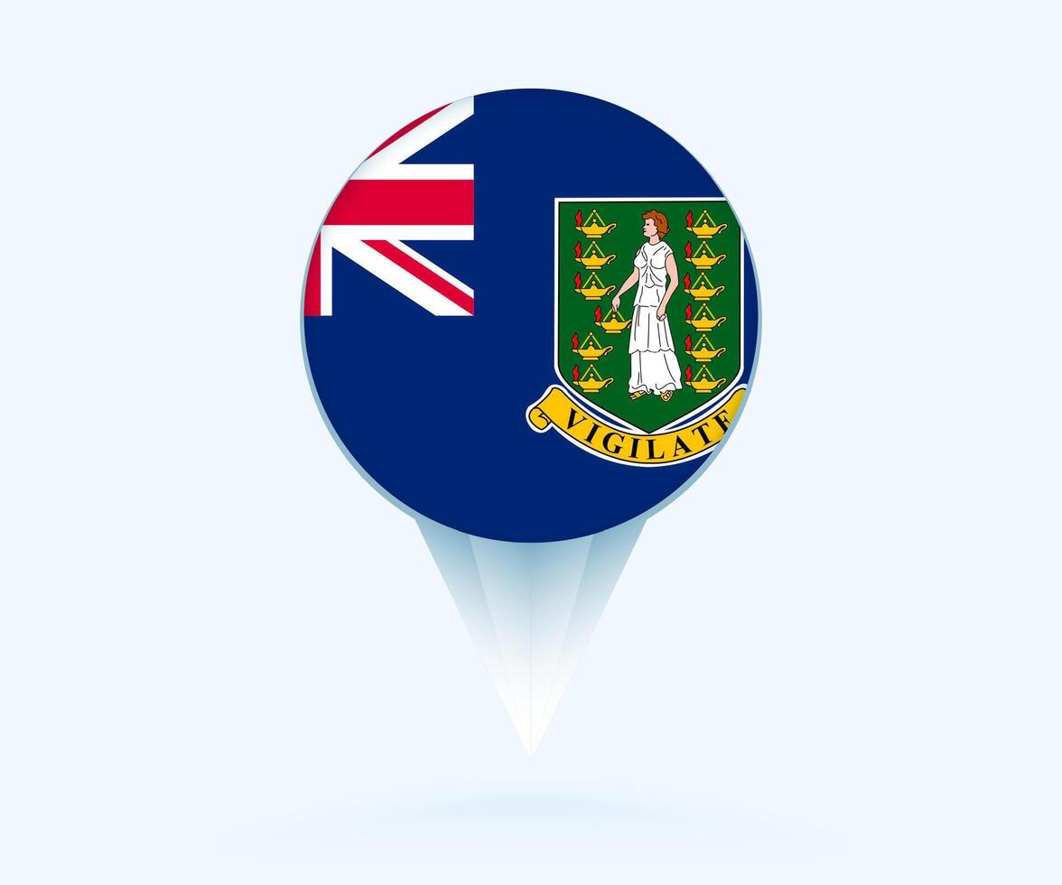 Map pointer with flag of British Virgin Islands. vector