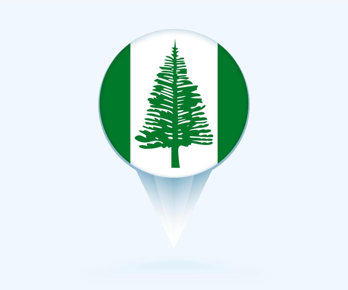 Map pointer with flag of Norfolk Island. vector