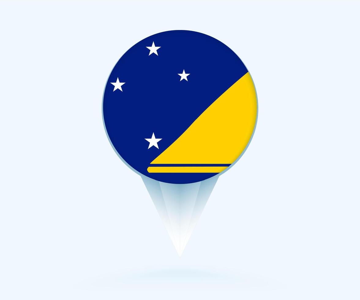 Map pointer with flag of Tokelau. vector