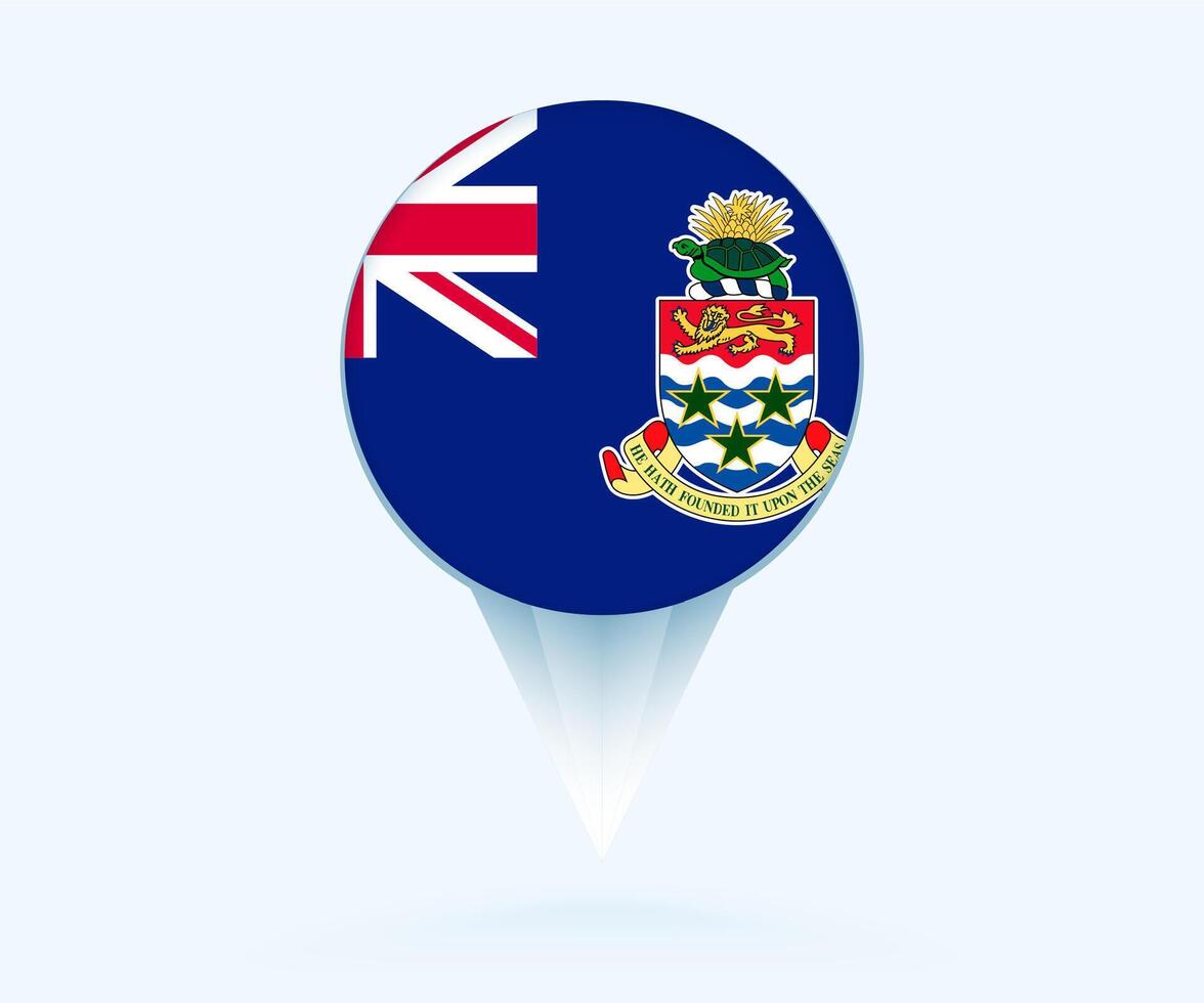 Map pointer with flag of Cayman Islands. vector