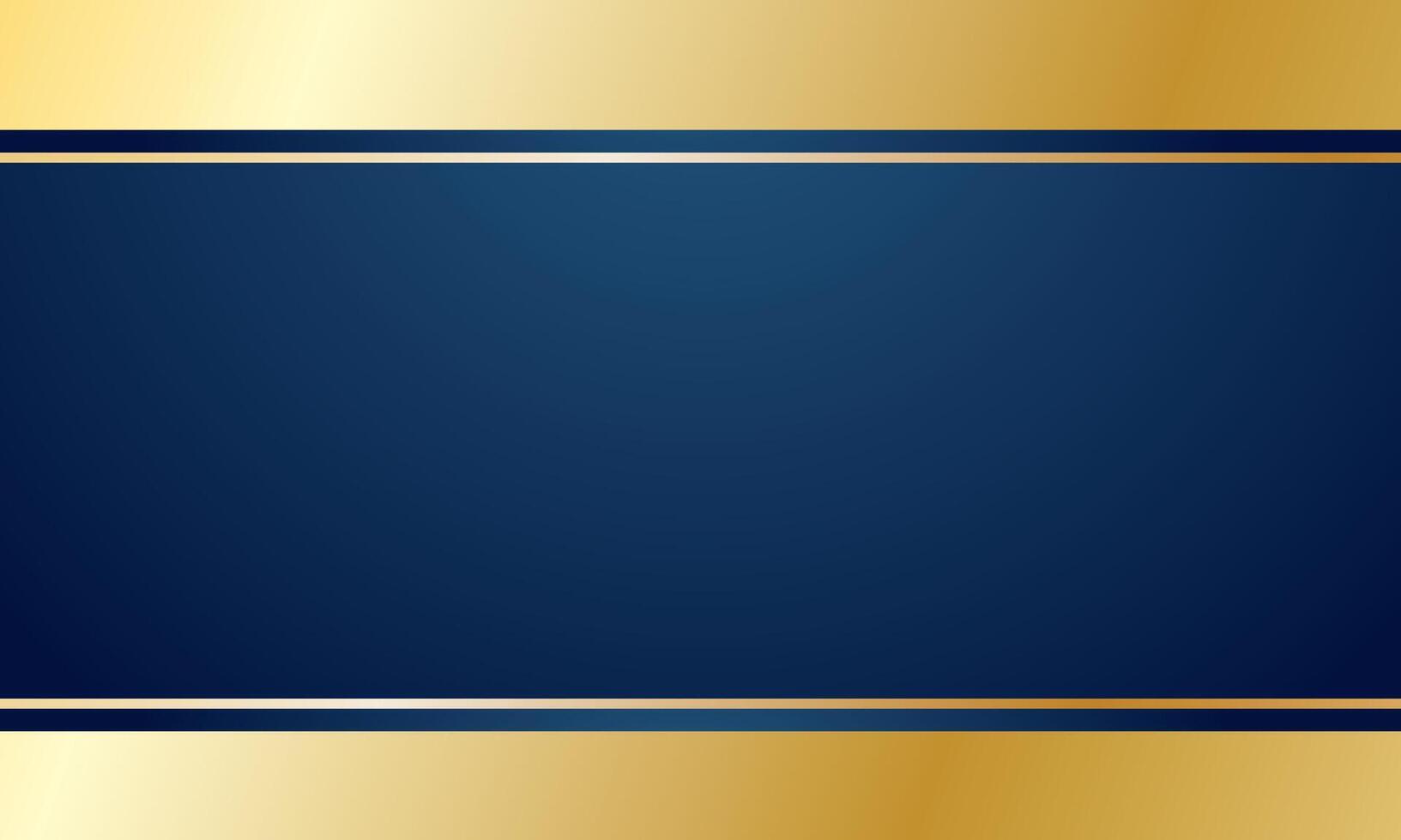 Abstract premium blue gold background. Luxury line gold blue banner vector