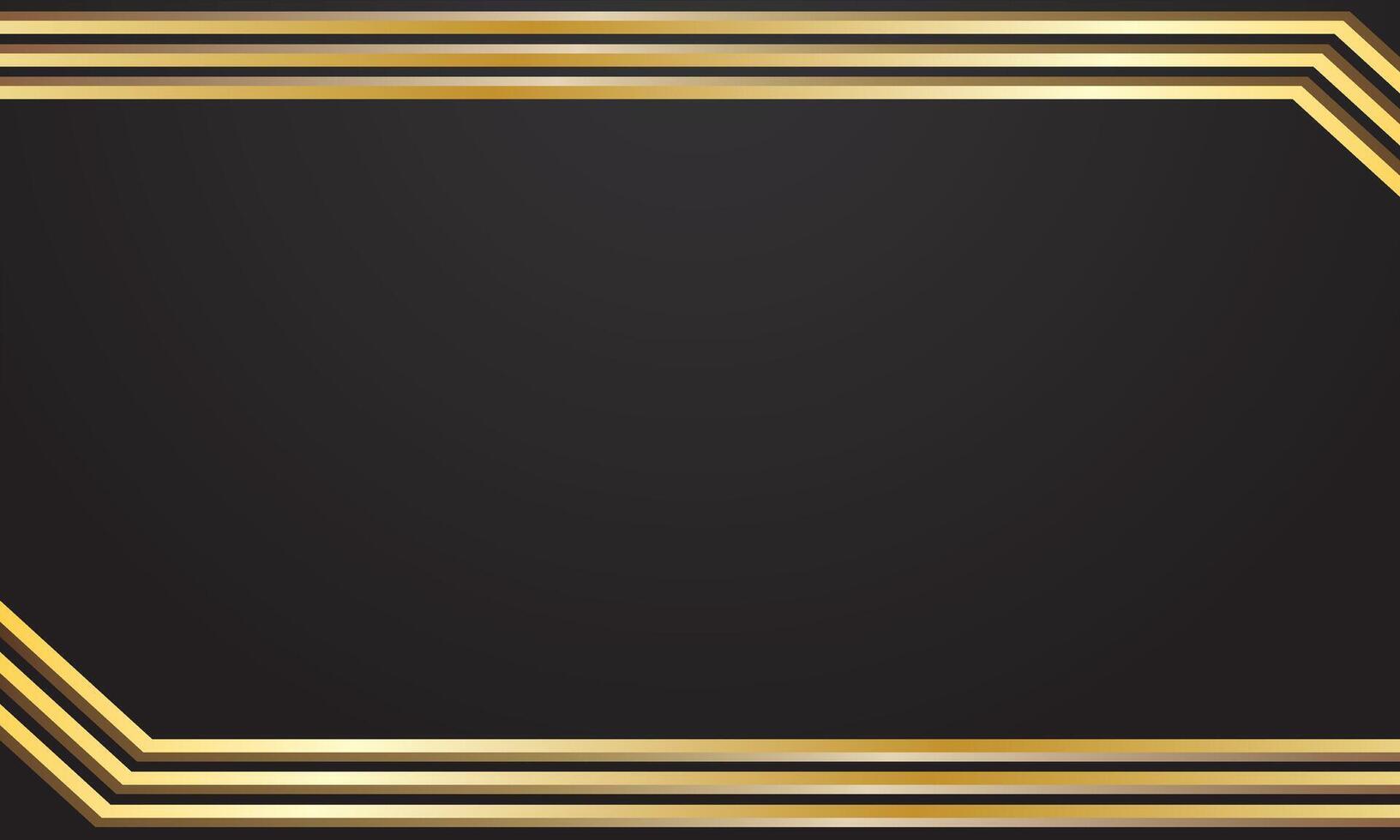 Abstract premium gold lines on black background vector