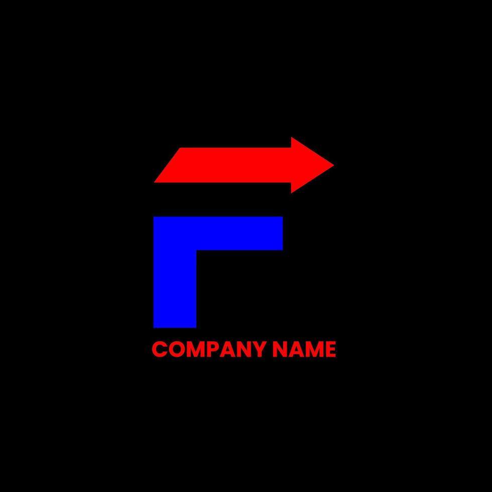 F arrow red and blue arrows vector