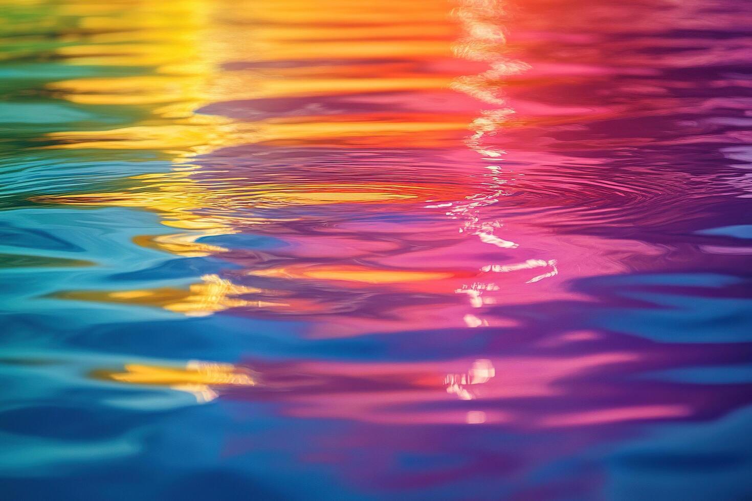Rainbow ripples on the water. photo