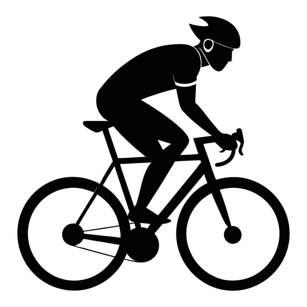 silhouette of a cyclist on a bike. vector