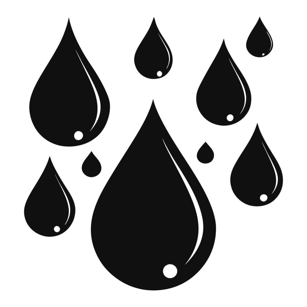 black and white illustration of oil droplets vector