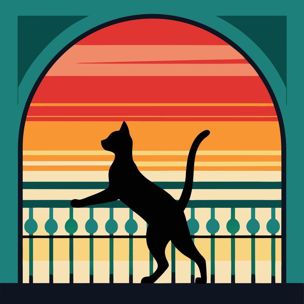 cat silhouette silhouette. vector