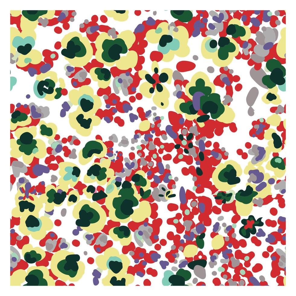 A lively and colorful repeat print pattern featuring a multitude of hues arranged in an intricate design. vector