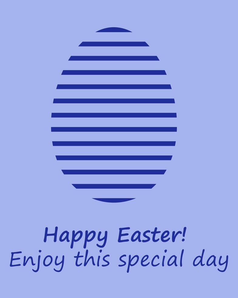 Minimalistic postcard with Easter egg, heartfelt congratulations for the holiday vector