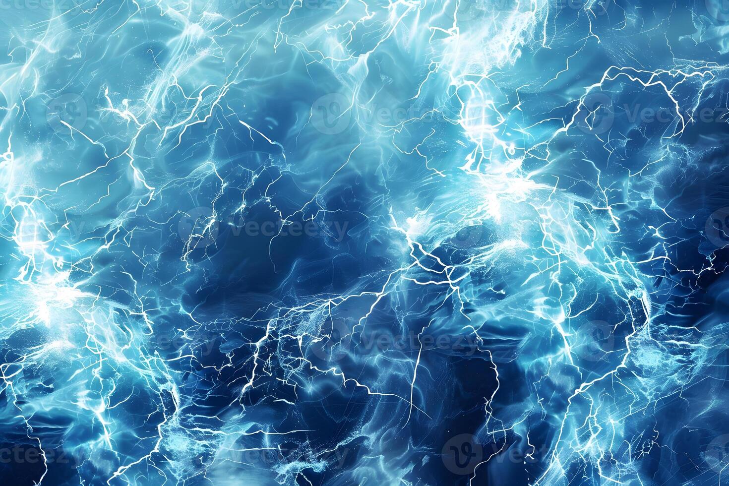 Blue Electric Storm Abstract Art Background with lightning patterns photo