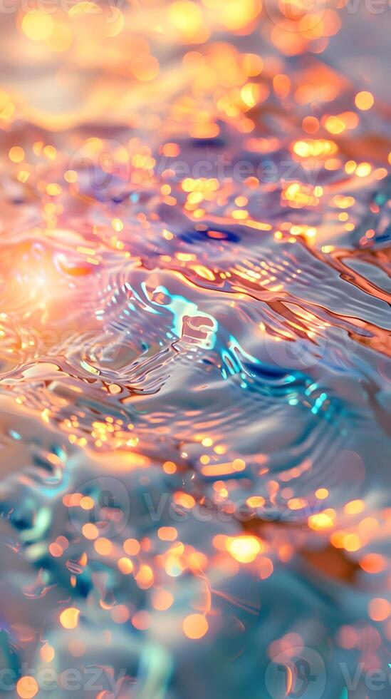 Vibrant and Abstract Colorful Reflections in Water photo