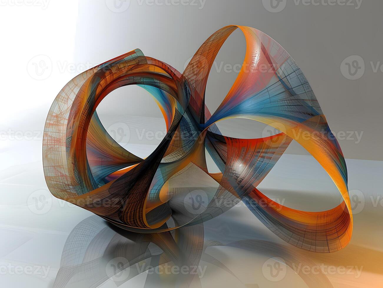 Abstract Geometric Art with Colorful Intertwined Loops photo