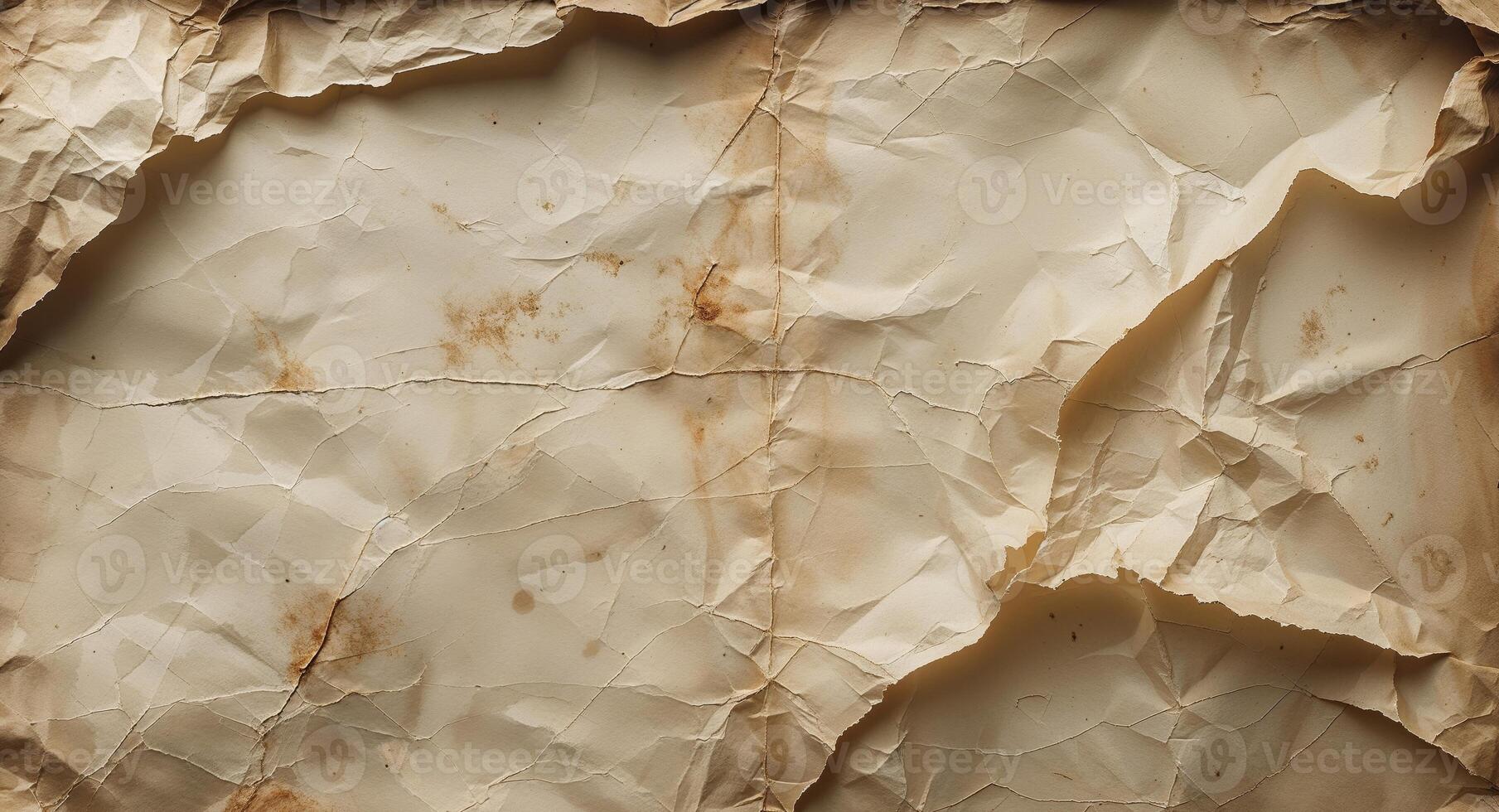 Vintage paper background with crumpled texture and ample copy space for creative design projects photo