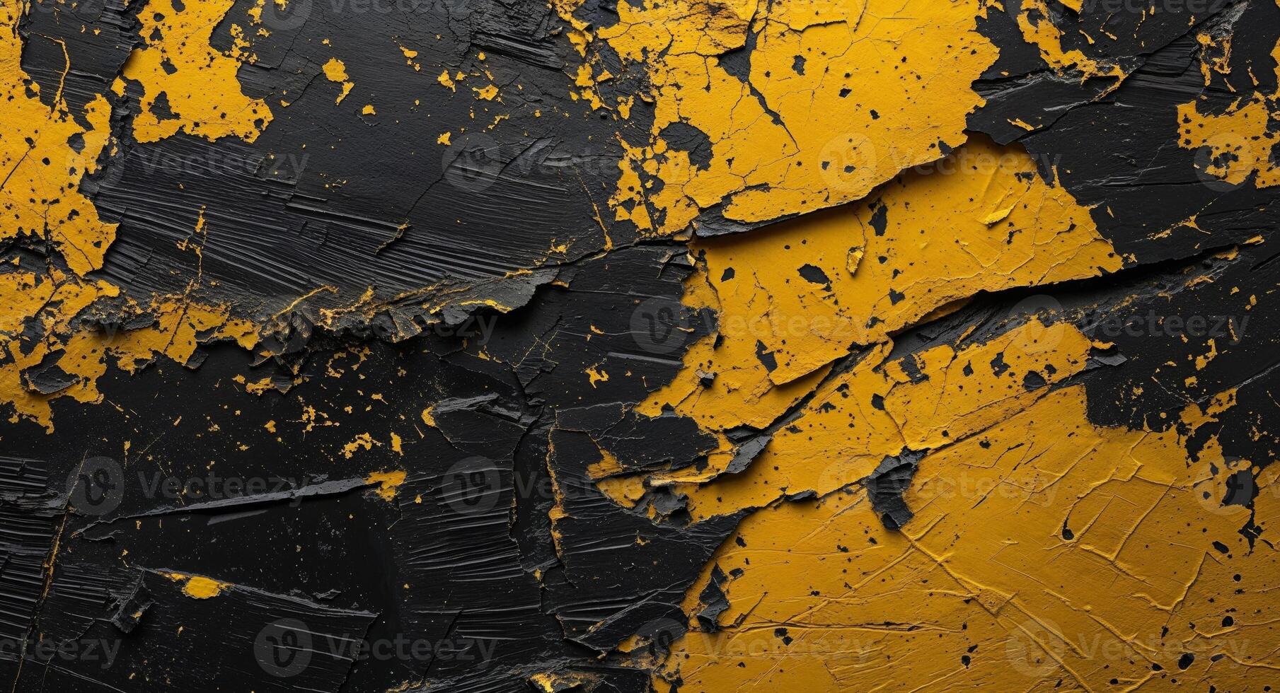 Abstract Yellow Black Scratch Grunge Texture. photo