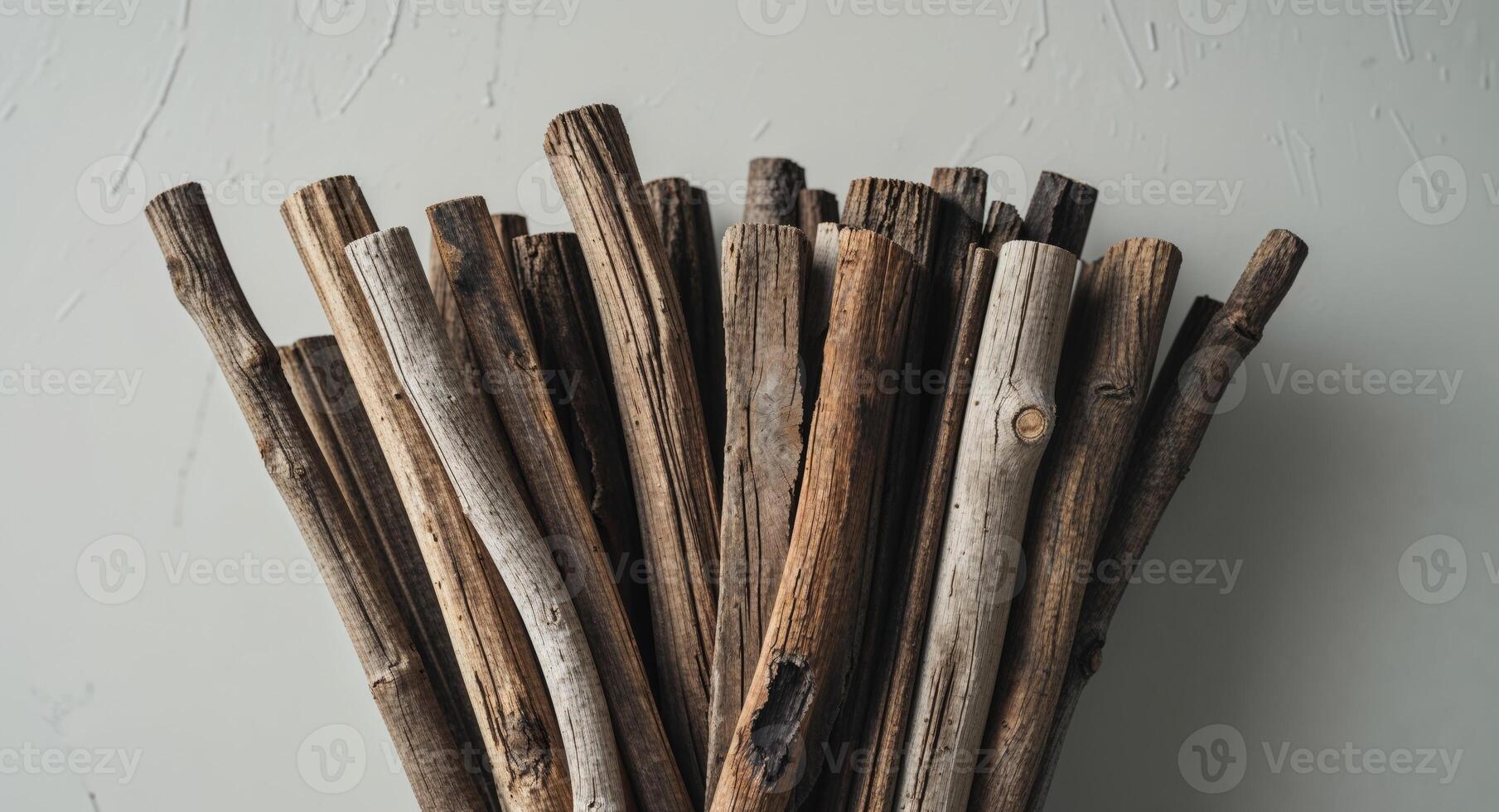 A vase full of sticks on a white background photo