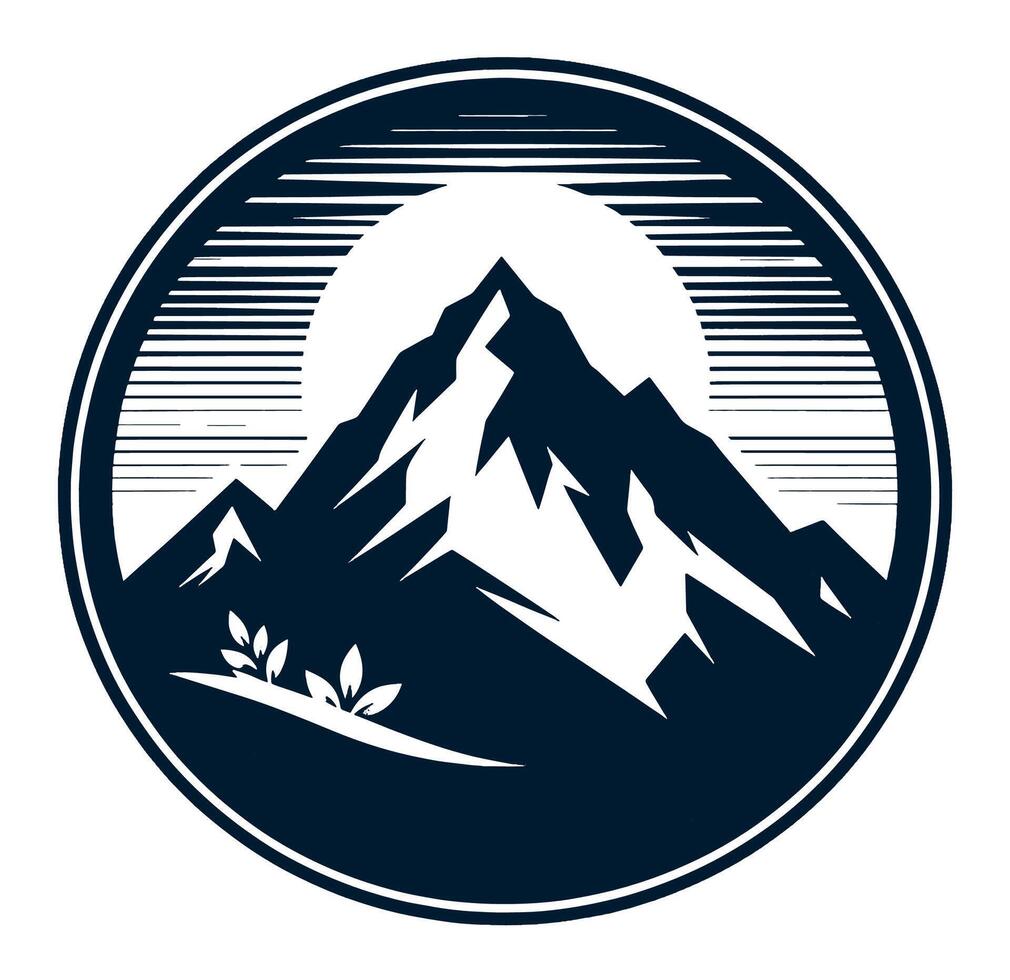 Mountain logo with a background vector