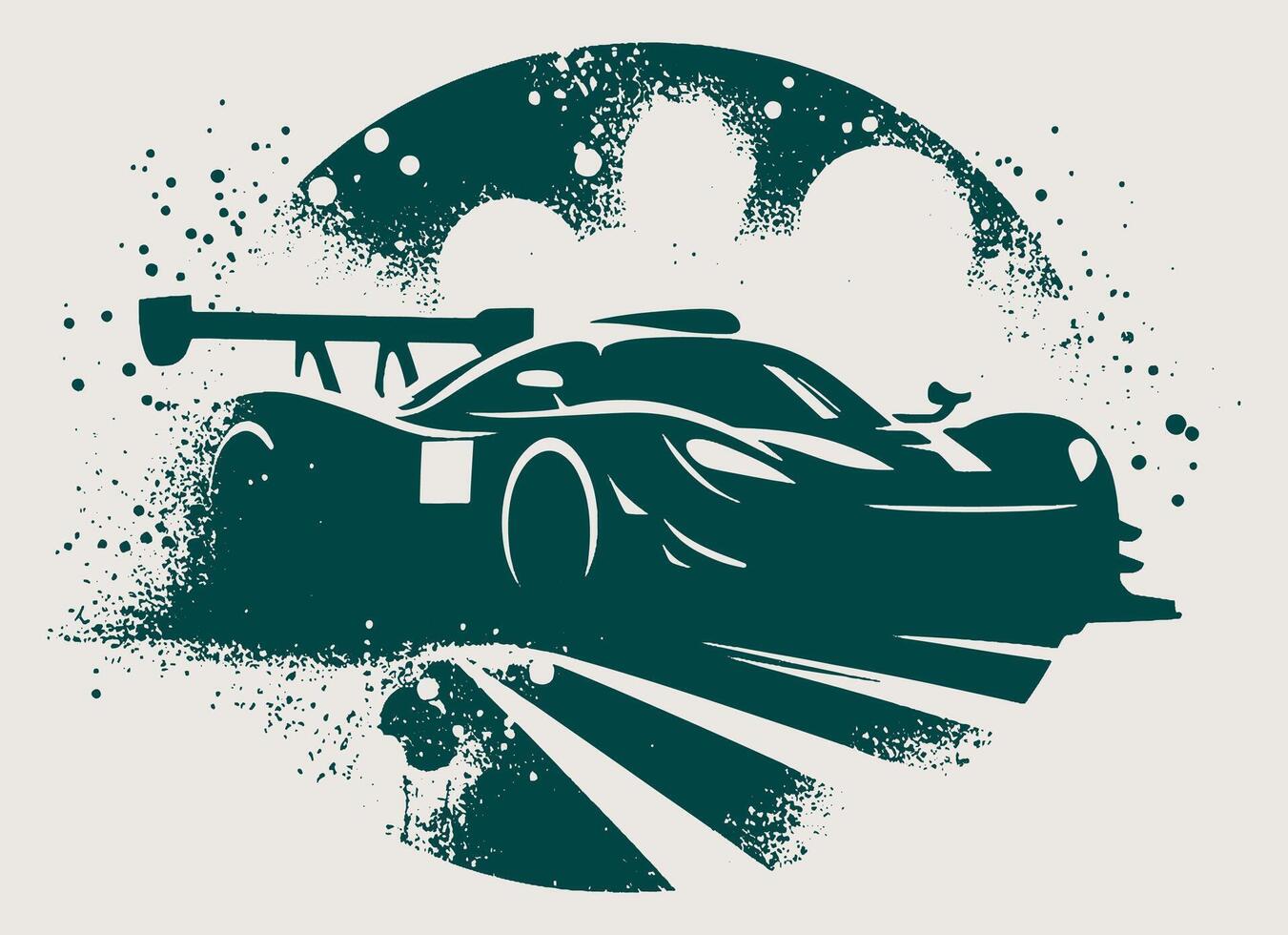 Illustration of a racing car in grunge style vector