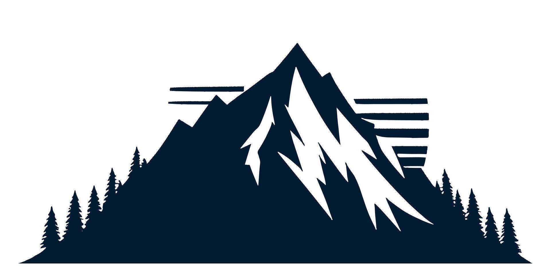 Mountain peak silhouette illustration vector