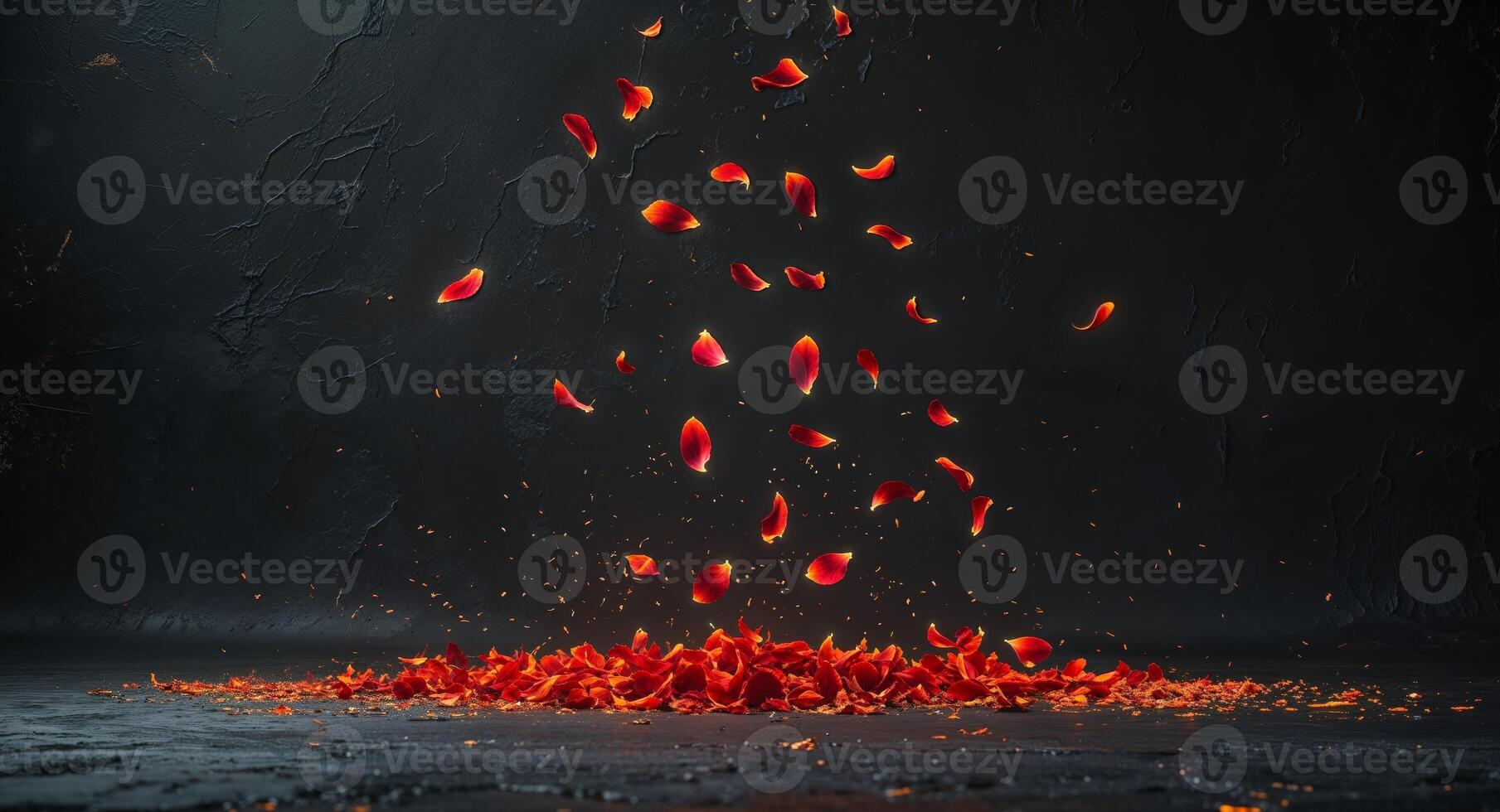 Red chili pepper falling from the sky photo