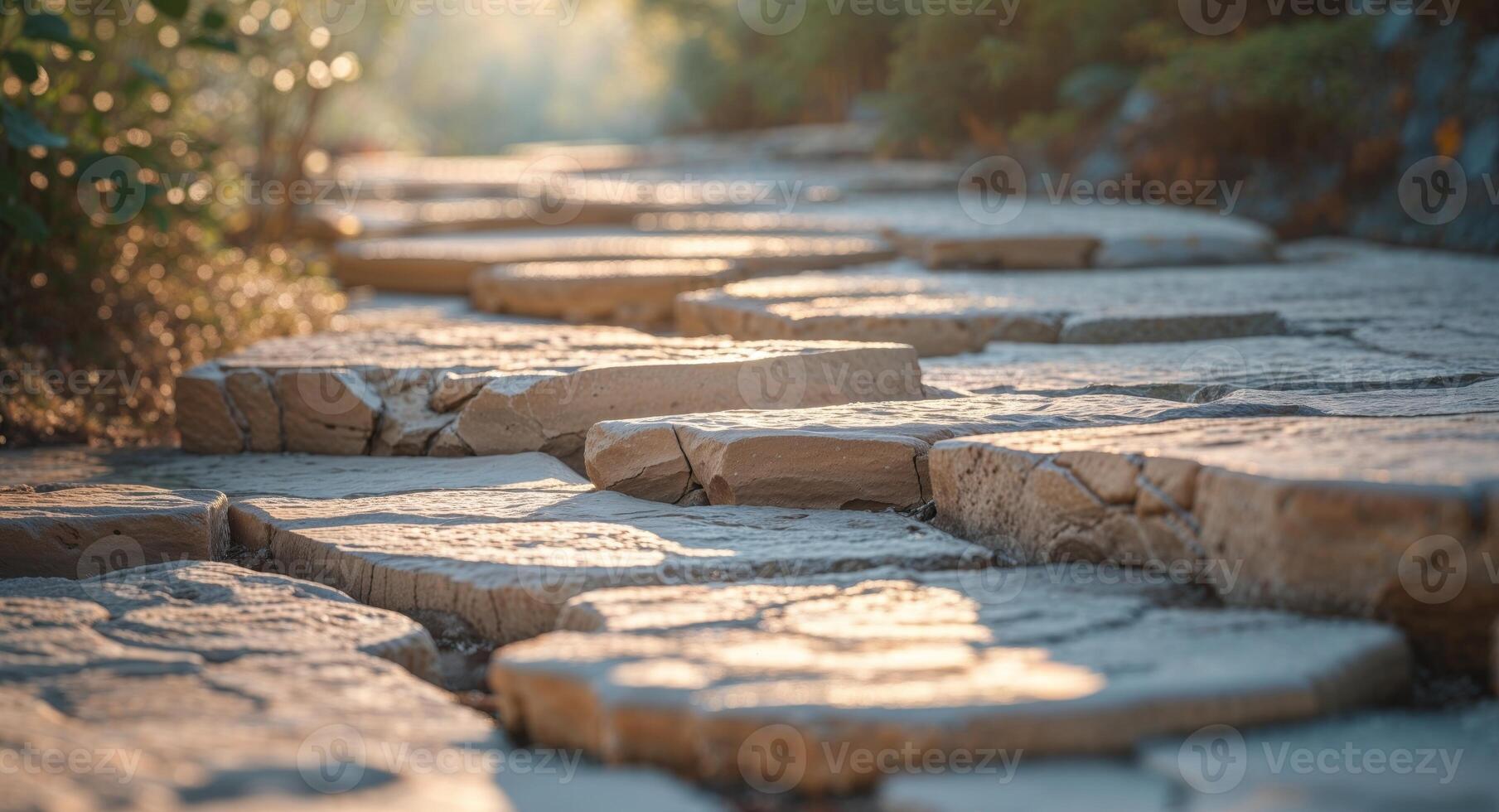 Stone path in the garden photo
