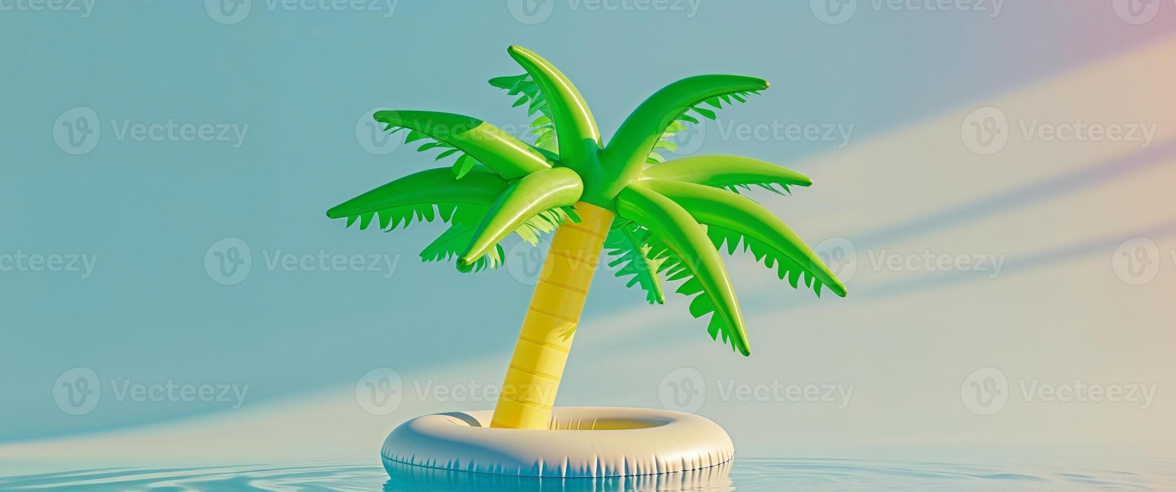 Inflatable Palm Tree Pool Float for Summer Fun photo