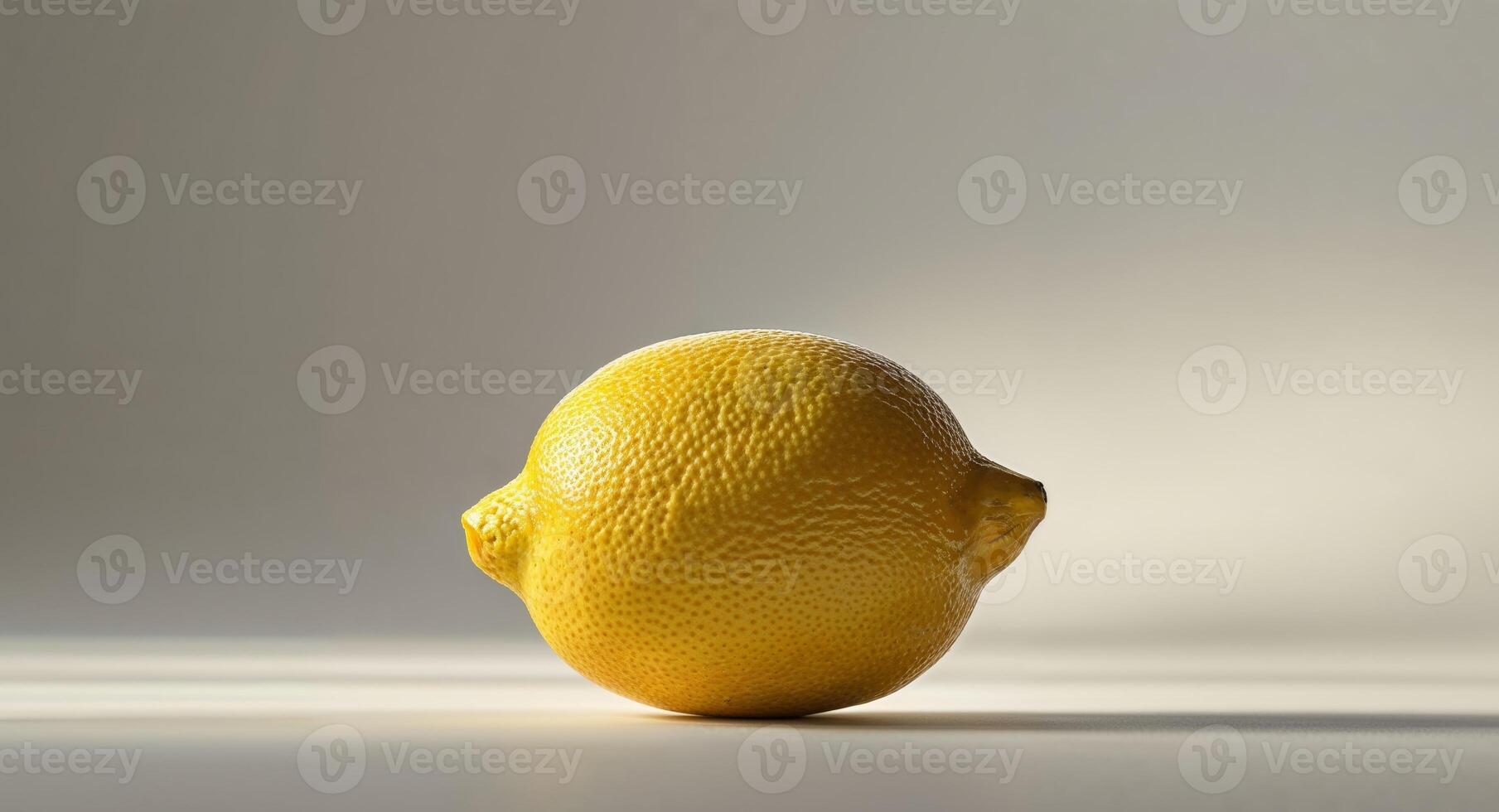 A lemon is sitting on a table photo