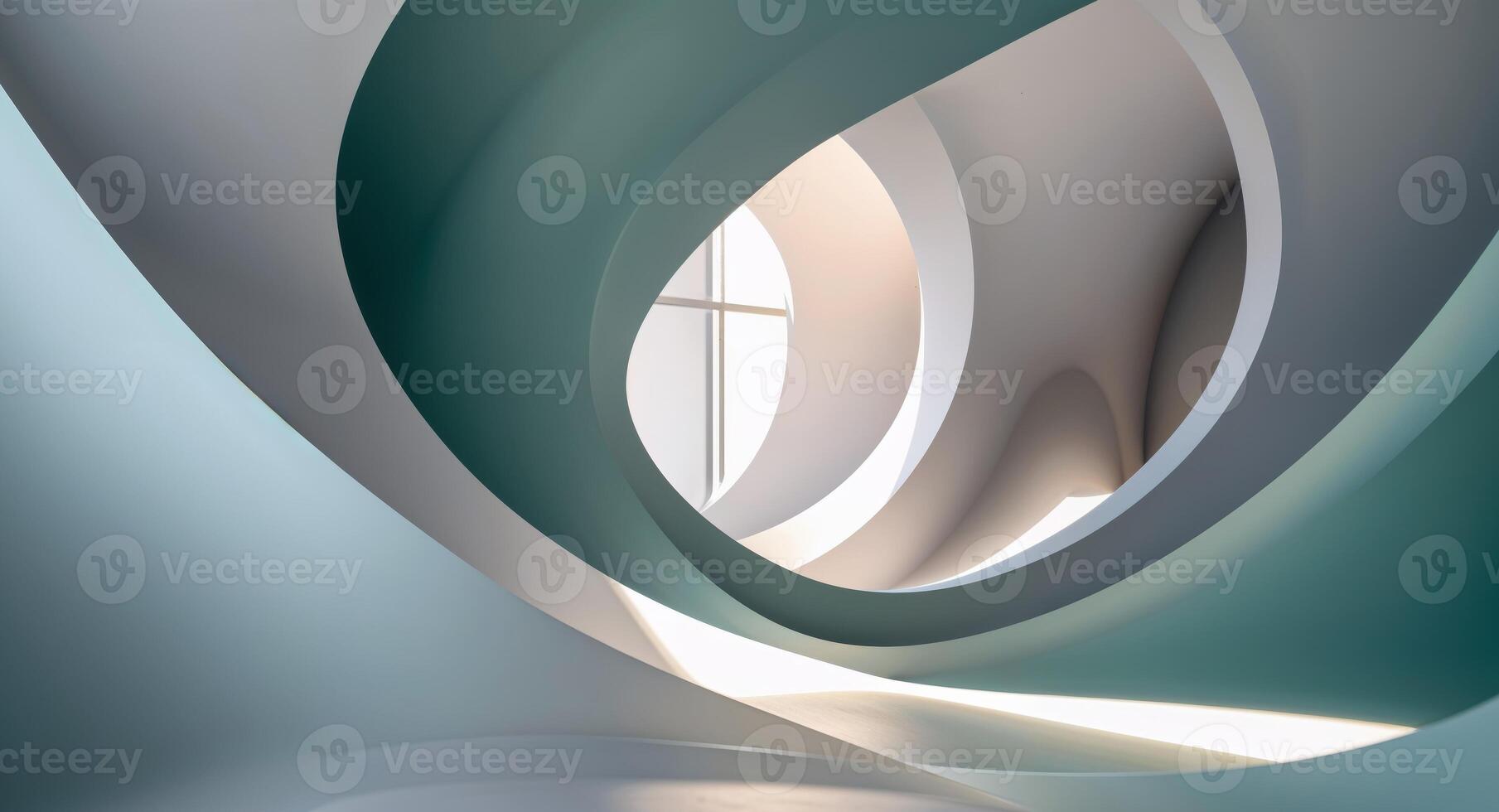 A curved wall with a window in it photo