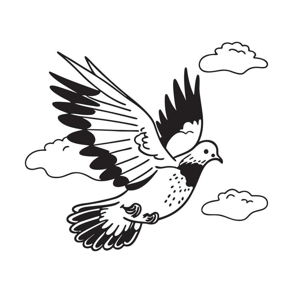 Cute flying pigeon design illustration vector