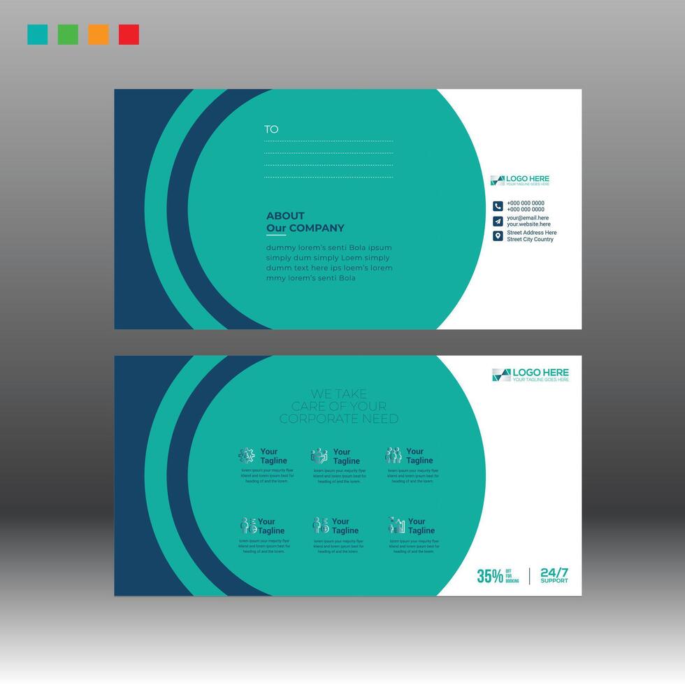 Postcard Design template for any best use vector